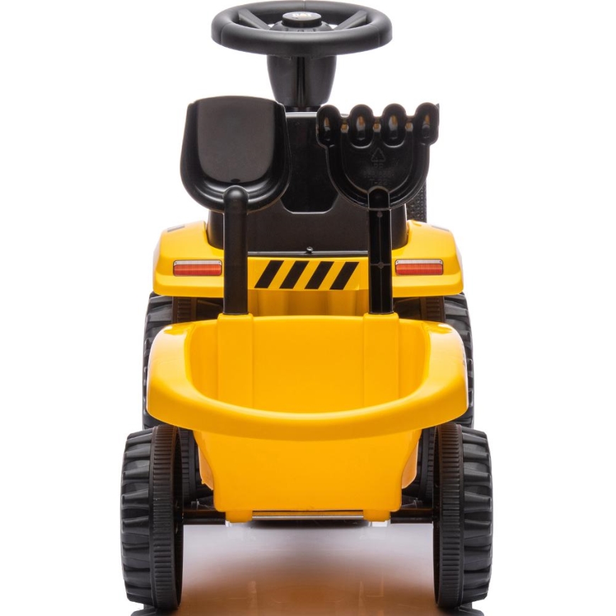 Машинка для катания трактор CAT 2xAA желтый/черный