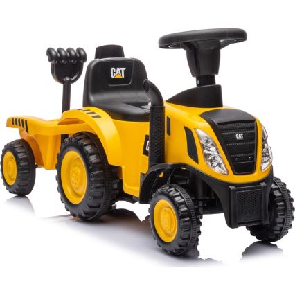 Машинка для катания трактор CAT 2xAA желтый/черный