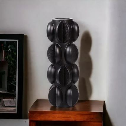 Матово-чорна ваза 37×15 см із смоли