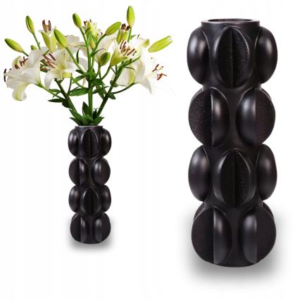 Матово-чорна ваза 37×15 см із смоли