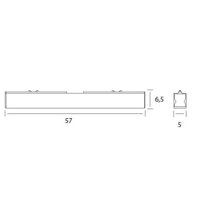 MAXLIGHT C0190 - Стельовий LED світильник LINEAR LED/18W/230V 57 см чорний