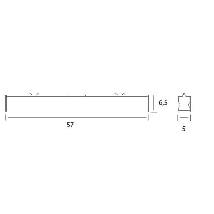MAXLIGHT C0190D - Светодиодный потолочный светильник с регулированием яркости LINEAR LED/18W/230V 57 см черный