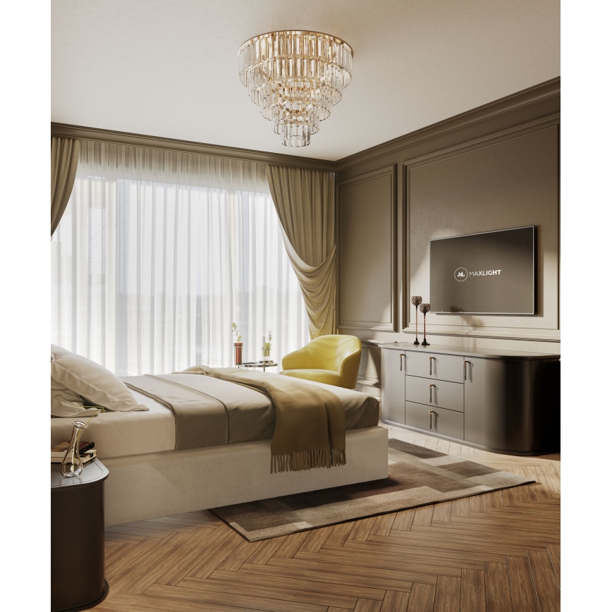 MAXLIGHT C0224 - Стельовий світильник MONACO 16xG9/40W/230V діаметр 80 см золотий