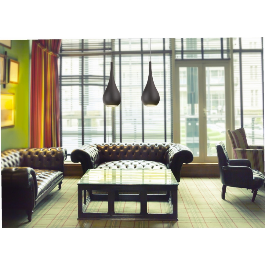 MAXLIGHT P0233 - Підвісна люстра DROP 1xE27/40W/230V діаметр 20 см чорний