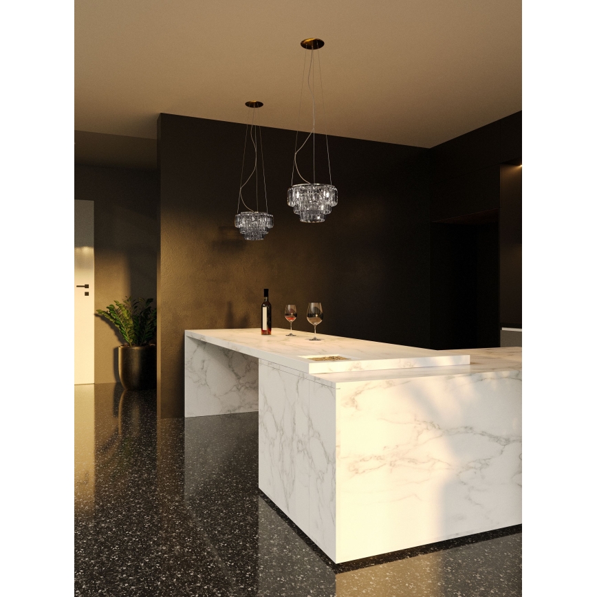 MAXLIGHT P0259 - Підвісна люстра MONACO 9xG9/40W/230V діаметр 42 см глянцевий хром