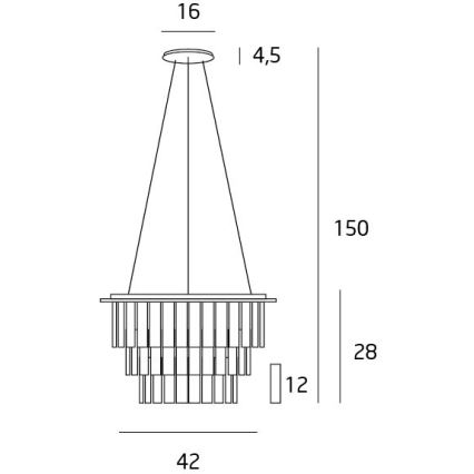 MAXLIGHT P0259 - Підвісна люстра MONACO 9xG9/40W/230V діаметр 42 см глянцевий хром