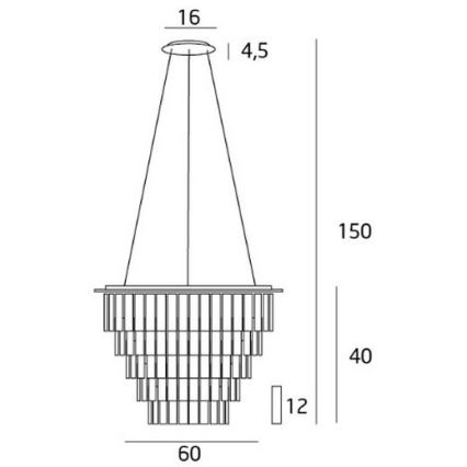MAXLIGHT P0260 - Підвісна люстра MONACO 15xG9/40W/230V діаметр 60 см глянцевий хром
