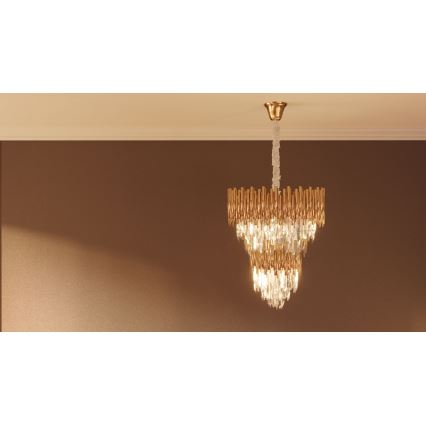 MAXLIGHT P0283 - Люстра на ланцюгу VOGUE 16xE14/40W/230V діаметр 60 см золотий
