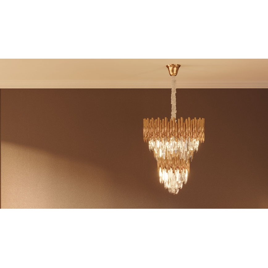 MAXLIGHT P0283 - Люстра на ланцюгу VOGUE 16xE14/40W/230V діаметр 60 см золотий
