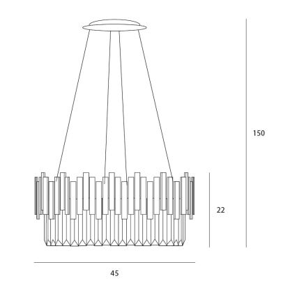 MAXLIGHT P0368 - Підвісна люстра TREND 8xE14/40W/230V діаметр 45 см золотий