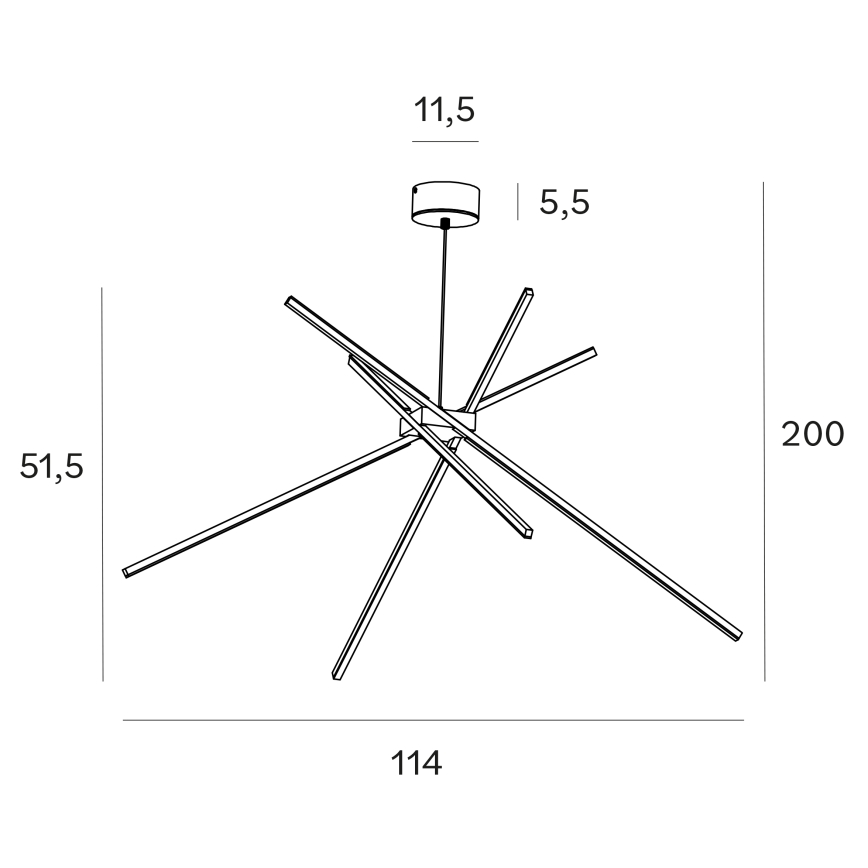 MAXLIGHT P0412 - Світлодіодна підвісна люстра SPIDER LED/33W/230V чорний