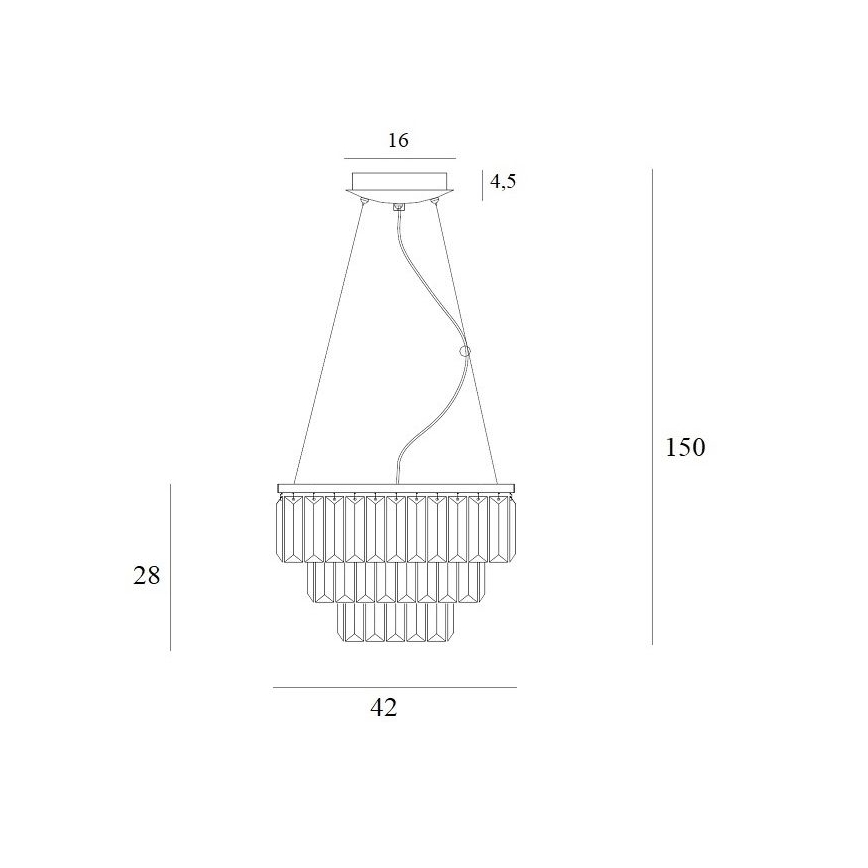 MAXLIGHT P0423 - Підвісна люстра MONACO 9xG9/40W/230V діаметр 42 см золотий