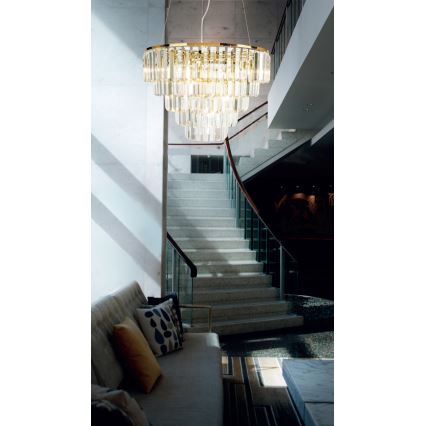 MAXLIGHT P0424 - Подвесная люстра MONACO 15xG9/40W/230V диаметр 60 см золотистый