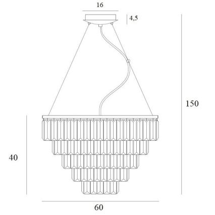 MAXLIGHT P0424 - Подвесная люстра MONACO 15xG9/40W/230V диаметр 60 см золотистый