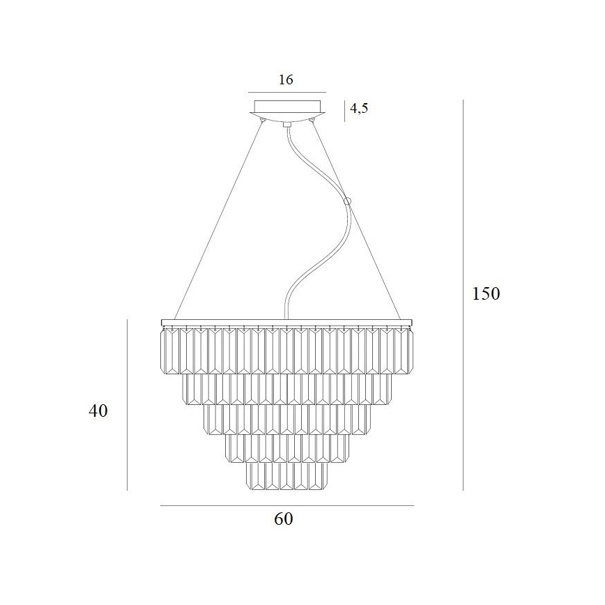 MAXLIGHT P0424 - Подвесная люстра MONACO 15xG9/40W/230V диаметр 60 см золотистый