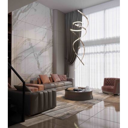 MAXLIGHT P0482D - Світлодіодна підвісна люстра з регулюванням яскравості RITZ LED/100W/230V діаметр 60 см CRI 90 глянцевий хром