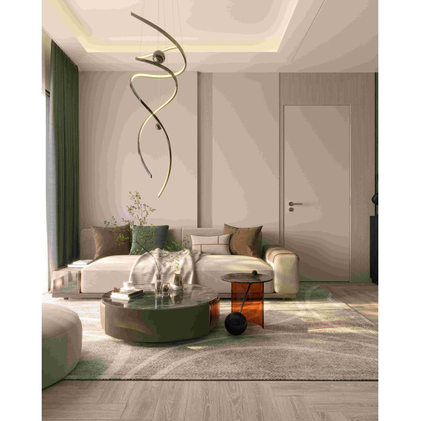 MAXLIGHT P0482D - Світлодіодна підвісна люстра з регулюванням яскравості RITZ LED/100W/230V діаметр 60 см CRI 90 глянцевий хром