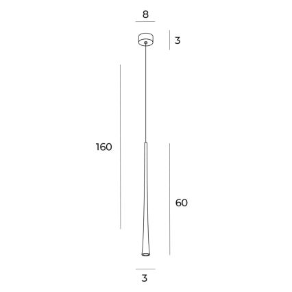 MAXLIGHT P0485 - Світлодіодна підвісна люстра COFFEE LED/7W/230V діаметр 3 см золотий