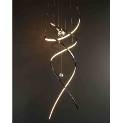 MAXLIGHT P0500D - Світлодіодна підвісна люстра з регулюванням яскравості RITZ LED/100W/230V діаметр 60 см CRI 90 чорний