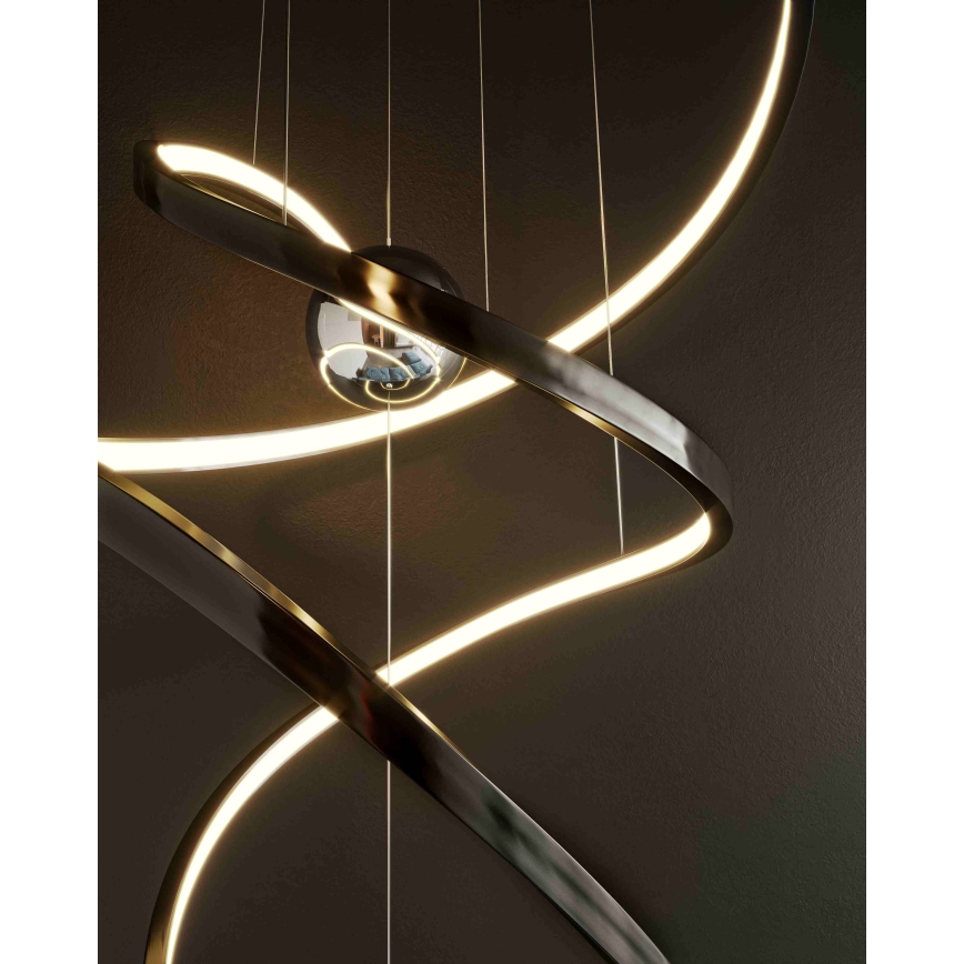 MAXLIGHT P0500D - Світлодіодна підвісна люстра з регулюванням яскравості RITZ LED/100W/230V діаметр 60 см CRI 90 чорний