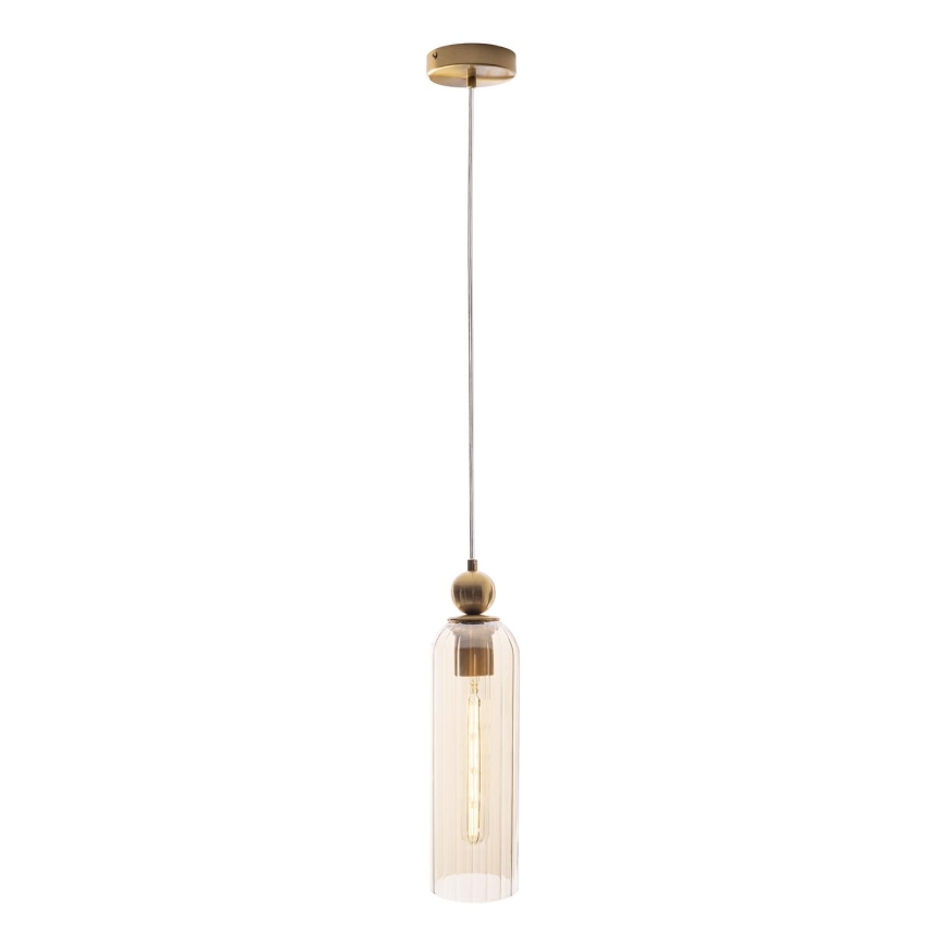 MAXLIGHT P0510 - Підвісна люстра CAMPANILA 1xE27/40W/230V діаметр 10 см латунь/бежевий