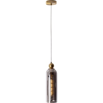 MAXLIGHT P0511 - Підвісна люстра CAMPANILA 1xE27/40W/230V діаметр 10 см латунь/сірий