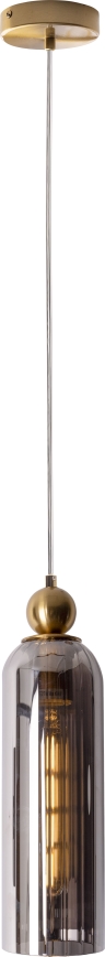 MAXLIGHT P0511 - Підвісна люстра CAMPANILA 1xE27/40W/230V діаметр 10 см латунь/сірий