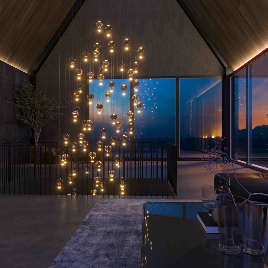 MAXLIGHT P0526D - Светодиодная подвесная люстра с регулированием яркости PALLONCINI 11xLED/6W/230V диаметр 45 см прозрачный/бежевый/дымчатый
