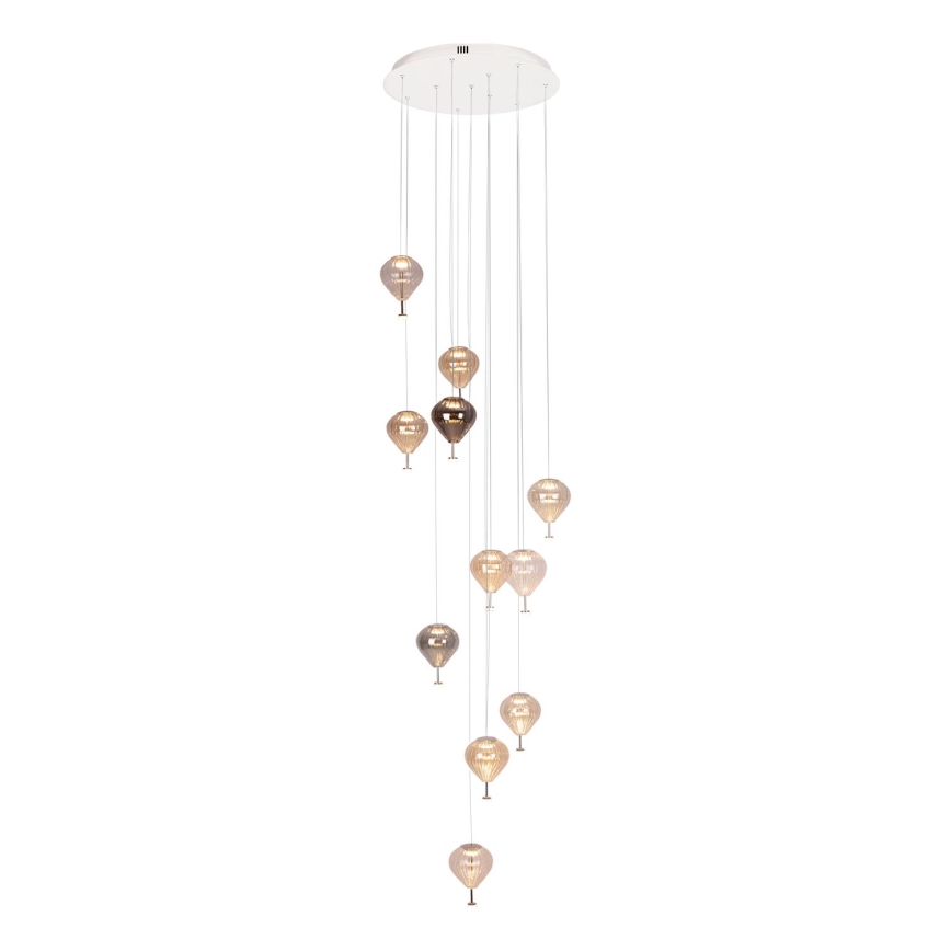MAXLIGHT P0526D - Світлодіодна підвісна люстра з регулюванням яскравості PALLONCINI 11xLED/6W/230V діаметр 45 см прозорий/бежевий/димчастий