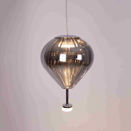 MAXLIGHT P0526D - Світлодіодна підвісна люстра з регулюванням яскравості PALLONCINI 11xLED/6W/230V діаметр 45 см прозорий/бежевий/димчастий