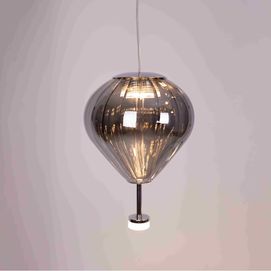 MAXLIGHT P0526D - Світлодіодна підвісна люстра з регулюванням яскравості PALLONCINI 11xLED/6W/230V діаметр 45 см прозорий/бежевий/димчастий