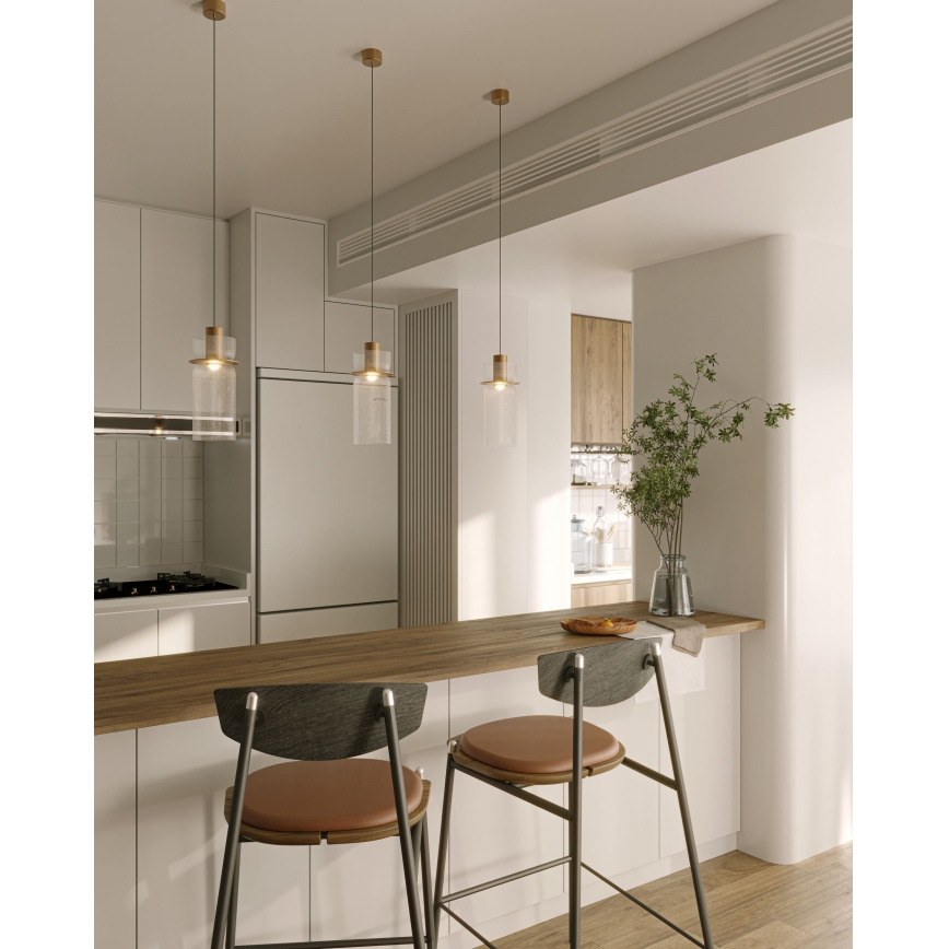 MAXLIGHT P0531 - Светодиодная подвесная люстра SIGNATURE LED/8W/230V диаметр 15 см латунь/прозрачный