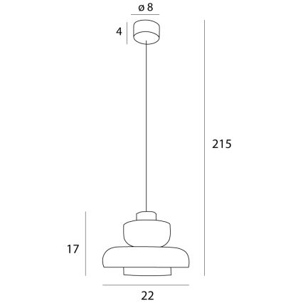 MAXLIGHT P0532 - Світлодіодна підвісна люстра SIGNATURE LED/8W/230V діаметр 22 см латунь/прозорий
