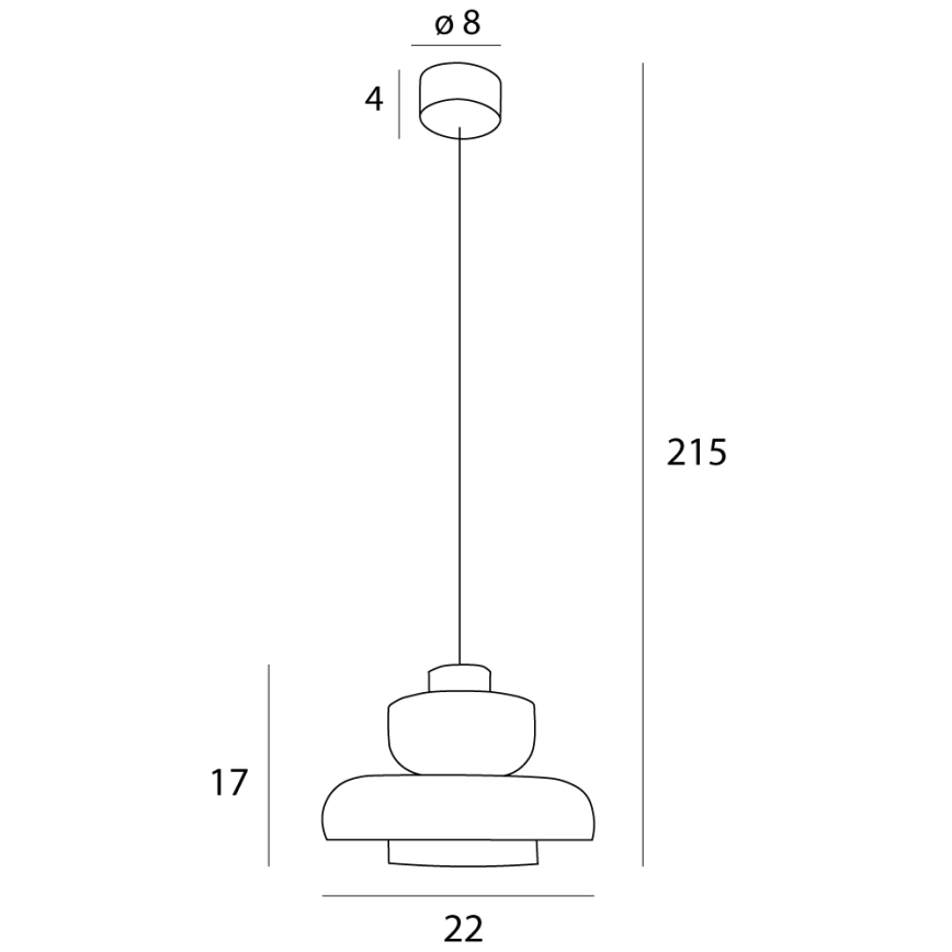 MAXLIGHT P0532 - Світлодіодна підвісна люстра SIGNATURE LED/8W/230V діаметр 22 см латунь/прозорий