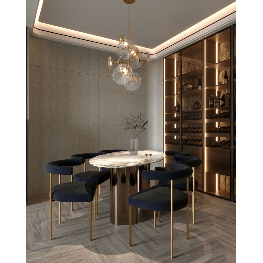MAXLIGHT P0541 - Светодиодная люстра на штанге ALLURE 14xLED/5W/230V диаметр 60 см золотистый