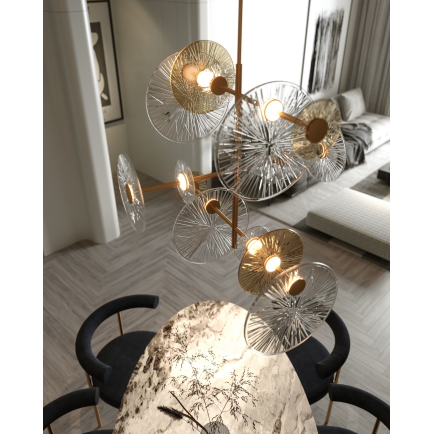 MAXLIGHT P0541 - Світлодіодна люстра на штанзі ALLURE 14xLED/5W/230V діаметр 60 см золотий