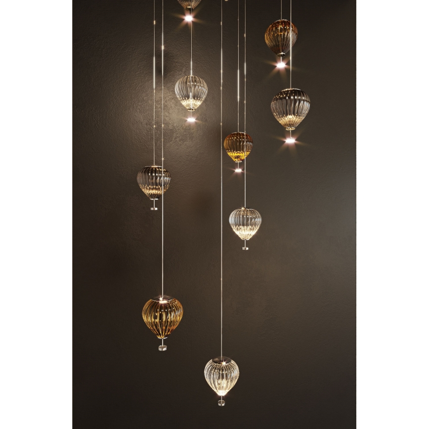 MAXLIGHT P0576 - Світлодіодна підвісна люстра PALLONCINI 2xLED/3W/230V діаметр 12 см димчастий