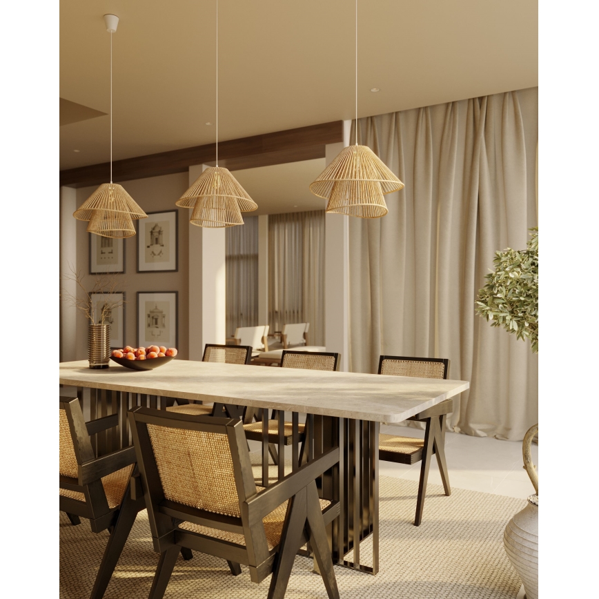 MAXLIGHT P0578 - Підвісна люстра AMALFI 1xE27/15W/230V діаметр 45 см бежевий