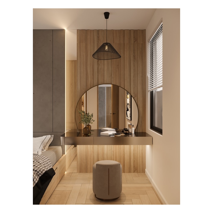 MAXLIGHT P0579 - Підвісна люстра AMALFI 1xE27/15W/230V діаметр 45 см чорний