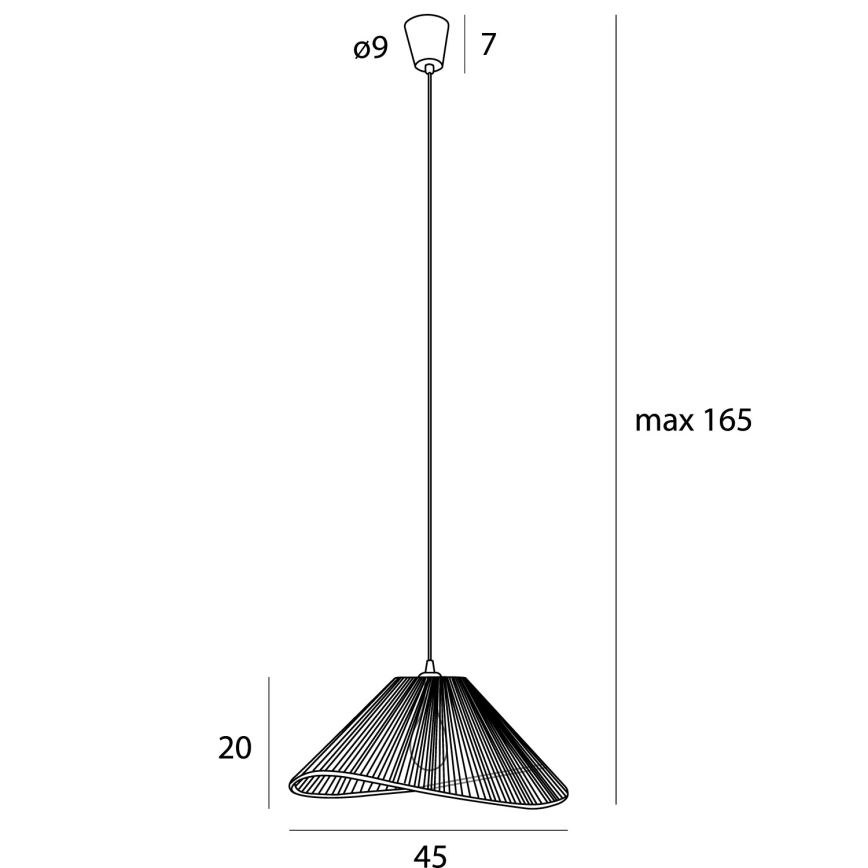 MAXLIGHT P0579 - Підвісна люстра AMALFI 1xE27/15W/230V діаметр 45 см чорний