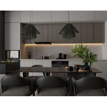 MAXLIGHT P0580 - Підвісна люстра AMALFI 1xE27/15W/230V діаметр 45 см чорний