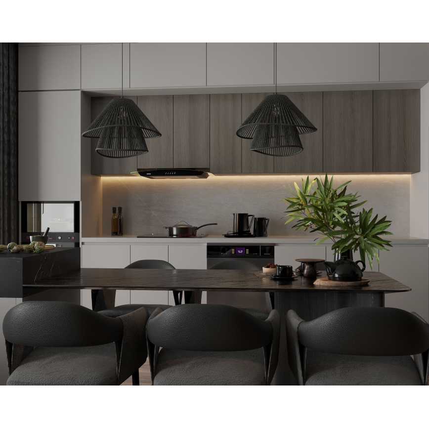 MAXLIGHT P0580 - Підвісна люстра AMALFI 1xE27/15W/230V діаметр 45 см чорний