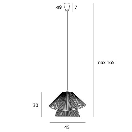 MAXLIGHT P0580 - Підвісна люстра AMALFI 1xE27/15W/230V діаметр 45 см чорний