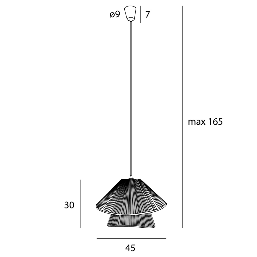 MAXLIGHT P0580 - Підвісна люстра AMALFI 1xE27/15W/230V діаметр 45 см чорний