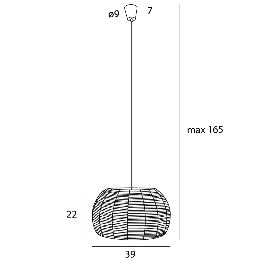MAXLIGHT P0583 - Підвісна люстра PRASLIN 1xE27/15W/230V діаметр 39 см бежевий