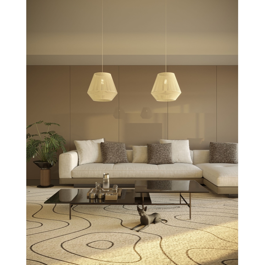 MAXLIGHT P0584 - Підвісна люстра PRASLIN 1xE27/15W/230V діаметр 44 cm бежевий