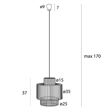 MAXLIGHT P0586 - Підвісна люстра LABRIZ 1xE27/15W/230V діаметр 35 cm бежевий