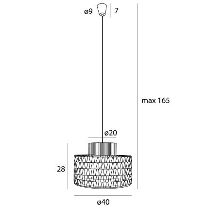 MAXLIGHT P0587 - Підвісна люстра RAFFLE 1xE27/15W/230V діаметр 40 cm коричневий