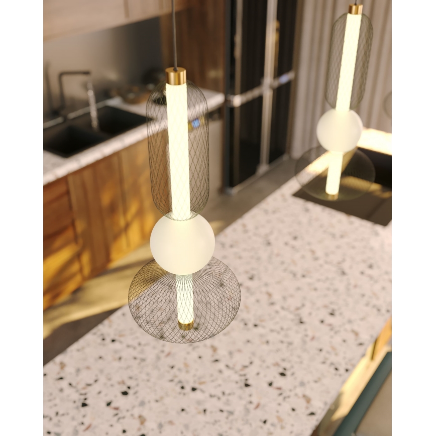 MAXLIGHT P0591 - Світлодіодна підвісна люстра BORA LED/10W/230V діаметр 22 cm білий/чорний