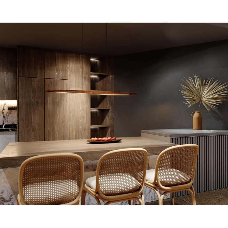 MAXLIGHT P0598 - Світлодіодна підвісна люстра WOODY LED/25W/230V коричневий/сосна